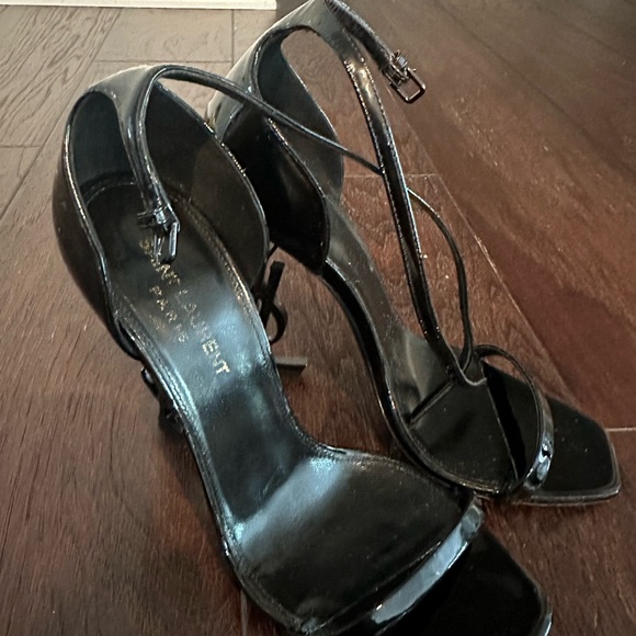 Saint Laurent Opyum YSL Logo-Heel Sandals with Black Hardware - Picture 3 of 5
